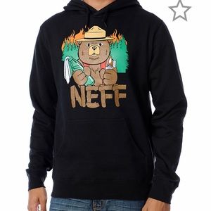 NEFF Wildfire Smokey the Bear Hoodie, Sz Large.